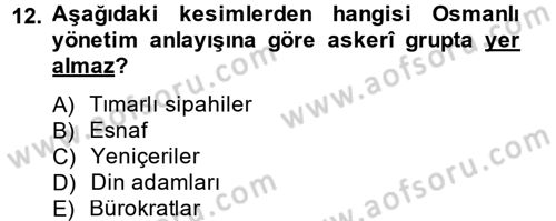 İktisat Tarihi Dersi 2013 - 2014 Yılı (Vize) Ara Sınav Soruları 12. Soru