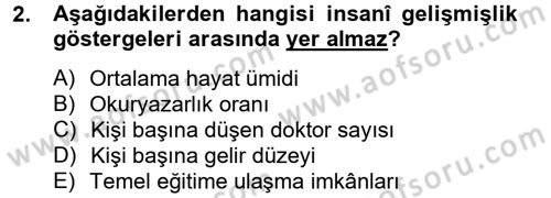 İktisat Tarihi Dersi 2013 - 2014 Yılı (Vize) Ara Sınav Soruları 2. Soru