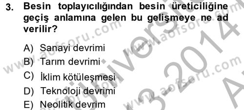 İktisat Tarihi Dersi 2013 - 2014 Yılı (Vize) Ara Sınav Soruları 3. Soru