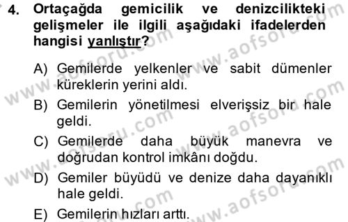 İktisat Tarihi Dersi 2013 - 2014 Yılı (Final) Dönem Sonu Sınav Soruları 4. Soru