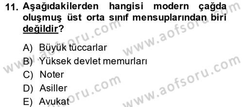 İktisat Tarihi Dersi 2013 - 2014 Yılı Tek Ders Sınav Soruları 11. Soru