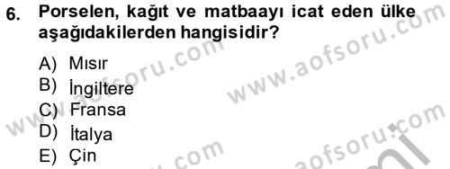 İktisat Tarihi Dersi 2014 - 2015 Yılı (Vize) Ara Sınav Soruları 6. Soru