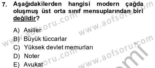 İktisat Tarihi Dersi 2014 - 2015 Yılı (Final) Dönem Sonu Sınav Soruları 7. Soru