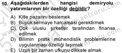 İktisat Tarihi Dersi 2014 - 2015 Yılı Tek Ders Sınav Soruları 10. Soru