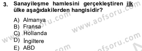 İktisat Tarihi Dersi 2014 - 2015 Yılı Tek Ders Sınav Soruları 3. Soru