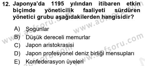İktisat Tarihi Dersi 2015 - 2016 Yılı (Vize) Ara Sınav Soruları 12. Soru