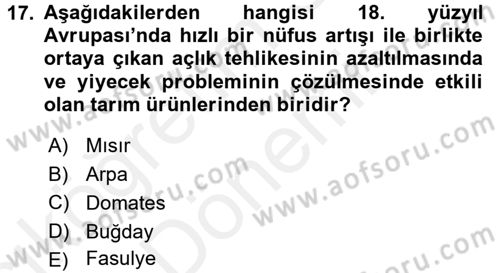 İktisat Tarihi Dersi 2015 - 2016 Yılı (Vize) Ara Sınav Soruları 17. Soru