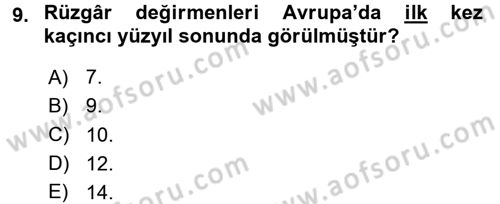 İktisat Tarihi Dersi 2015 - 2016 Yılı (Vize) Ara Sınav Soruları 9. Soru