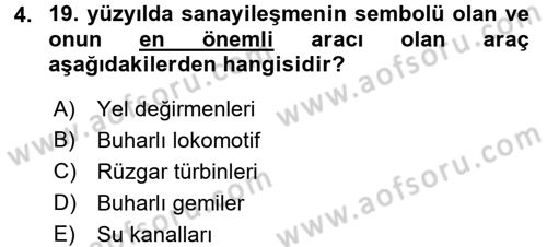 İktisat Tarihi Dersi 2015 - 2016 Yılı (Final) Dönem Sonu Sınav Soruları 4. Soru