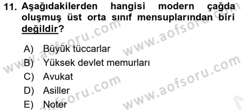 İktisat Tarihi Dersi 2015 - 2016 Yılı Tek Ders Sınav Soruları 11. Soru