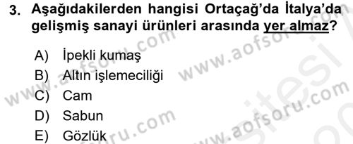İktisat Tarihi Dersi 2015 - 2016 Yılı Tek Ders Sınav Soruları 3. Soru