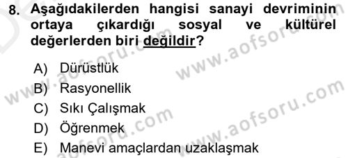 İktisat Tarihi Dersi 2015 - 2016 Yılı Tek Ders Sınav Soruları 8. Soru