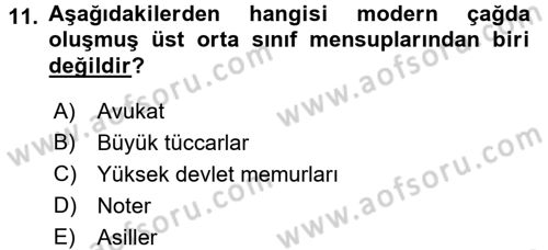 İktisat Tarihi Dersi 2016 - 2017 Yılı 3 Ders Sınav Soruları 11. Soru