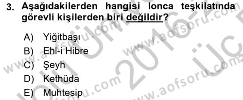 İktisat Tarihi Dersi 2016 - 2017 Yılı 3 Ders Sınav Soruları 3. Soru