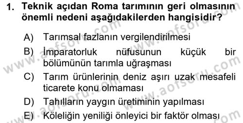 İktisat Tarihi Dersi 2016 - 2017 Yılı (Vize) Ara Sınav Soruları 1. Soru