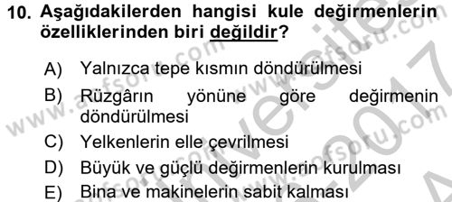 İktisat Tarihi Dersi 2016 - 2017 Yılı (Vize) Ara Sınav Soruları 10. Soru