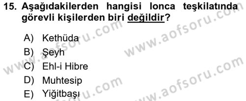 İktisat Tarihi Dersi 2016 - 2017 Yılı (Vize) Ara Sınav Soruları 15. Soru