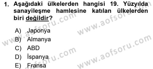 İktisat Tarihi Dersi 2017 - 2018 Yılı 3 Ders Sınav Soruları 1. Soru