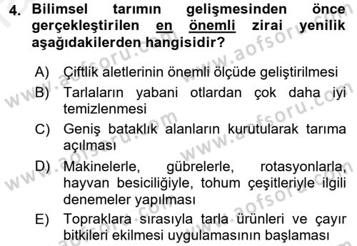 İktisat Tarihi Dersi 2017 - 2018 Yılı 3 Ders Sınav Soruları 4. Soru