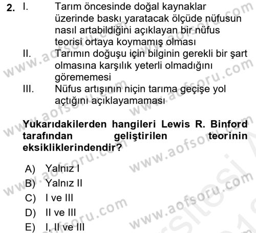 İktisat Tarihi Dersi 2017 - 2018 Yılı (Vize) Ara Sınav Soruları 2. Soru