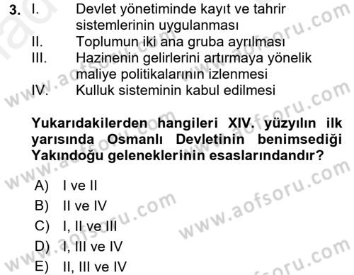 İktisat Tarihi Dersi 2017 - 2018 Yılı (Final) Dönem Sonu Sınav Soruları 3. Soru