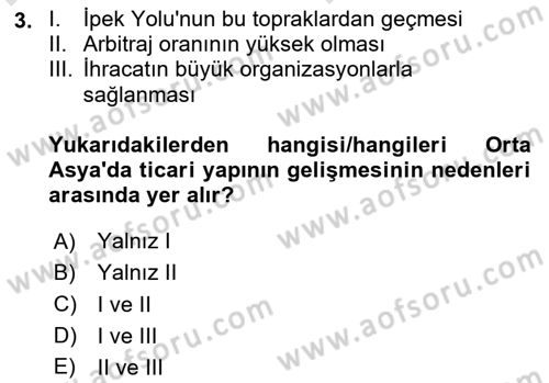 İktisat Tarihi Dersi 2024 - 2025 Yılı (Vize) Ara Sınav Soruları 3. Soru
