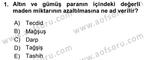 İktisat Tarihi Dersi 2024 - 2025 Yılı (Final) Dönem Sonu Sınav Soruları 1. Soru