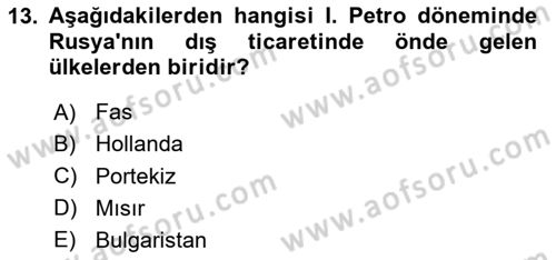 İktisat Tarihi Dersi 2024 - 2025 Yılı (Final) Dönem Sonu Sınav Soruları 13. Soru