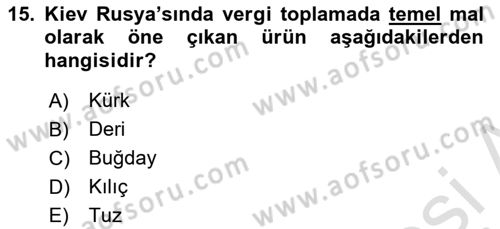 İktisat Tarihi Dersi 2024 - 2025 Yılı (Final) Dönem Sonu Sınav Soruları 15. Soru