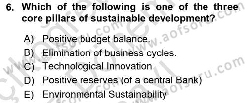 Economic Growth And Development Dersi 2025 - 2026 Yılı (Final) Dönem Sonu Sınav Soruları 6. Soru