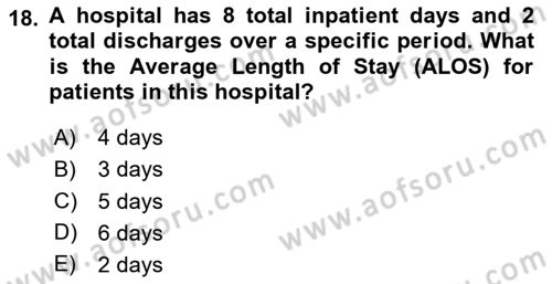 Health Economics Dersi 2024 - 2025 Yılı (Vize) Ara Sınav Soruları 18. Soru