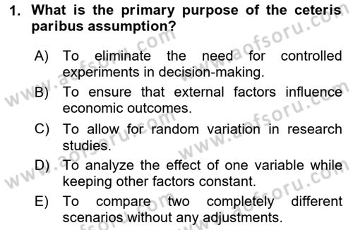 Health Economics Dersi 2025 - 2026 Yılı (Final) Dönem Sonu Sınav Soruları 1. Soru