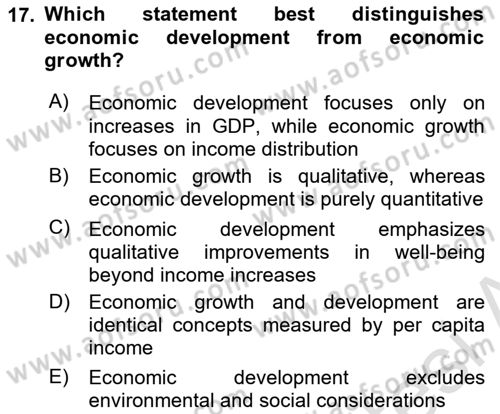 Health Economics Dersi 2025 - 2026 Yılı (Final) Dönem Sonu Sınav Soruları 17. Soru