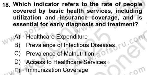 Health Economics Dersi 2025 - 2026 Yılı (Final) Dönem Sonu Sınav Soruları 18. Soru