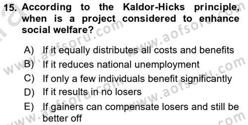 Economics Of Natural Resources And Environment Dersi 2024 - 2025 Yılı (Vize) Ara Sınav Soruları 15. Soru