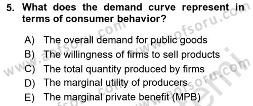 Economics Of Natural Resources And Environment Dersi 2024 - 2025 Yılı (Vize) Ara Sınav Soruları 5. Soru
