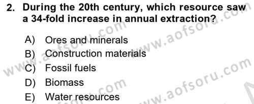 Economics Of Natural Resources And Environment Dersi 2024 - 2025 Yılı (Final) Dönem Sonu Sınav Soruları 2. Soru
