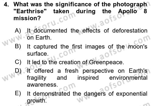 Economics Of Natural Resources And Environment Dersi 2024 - 2025 Yılı (Final) Dönem Sonu Sınav Soruları 4. Soru