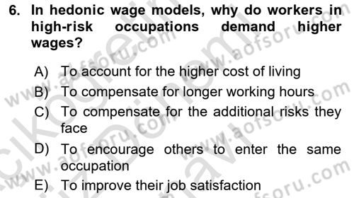 Economics Of Natural Resources And Environment Dersi 2024 - 2025 Yılı (Final) Dönem Sonu Sınav Soruları 6. Soru
