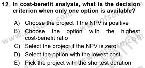Economics Of Natural Resources And Environment Dersi 2024 - 2025 Yılı Yaz Okulu Sınav Soruları 12. Soru