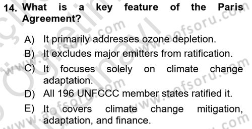 Economics Of Natural Resources And Environment Dersi 2024 - 2025 Yılı Yaz Okulu Sınav Soruları 14. Soru