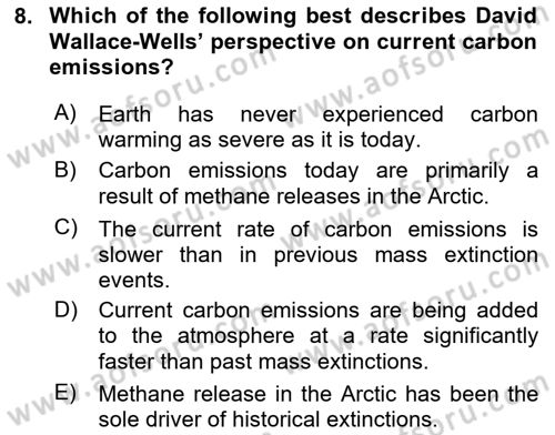 Economics Of Natural Resources And Environment Dersi 2024 - 2025 Yılı Yaz Okulu Sınav Soruları 8. Soru