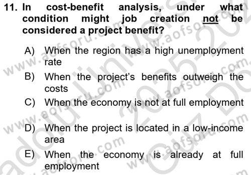 Economics Of Natural Resources And Environment Dersi 2025 - 2026 Yılı (Vize) Ara Sınav Soruları 11. Soru