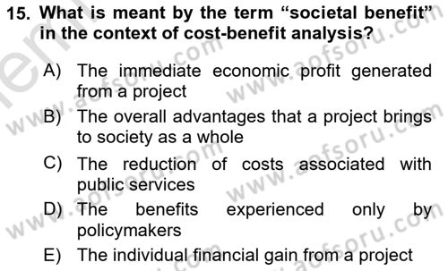 Economics Of Natural Resources And Environment Dersi 2025 - 2026 Yılı (Vize) Ara Sınav Soruları 15. Soru