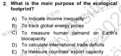 Economics Of Natural Resources And Environment Dersi 2025 - 2026 Yılı (Vize) Ara Sınav Soruları 2. Soru