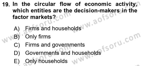 Economics Of Natural Resources And Environment Dersi 2025 - 2026 Yılı (Final) Dönem Sonu Sınav Soruları 19. Soru