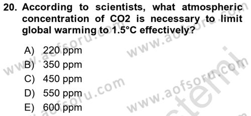 Economics Of Natural Resources And Environment Dersi 2025 - 2026 Yılı (Final) Dönem Sonu Sınav Soruları 20. Soru