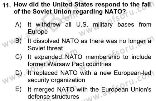 The European Union And Global Politics Dersi 2024 - 2025 Yılı (Final) Dönem Sonu Sınav Soruları 11. Soru
