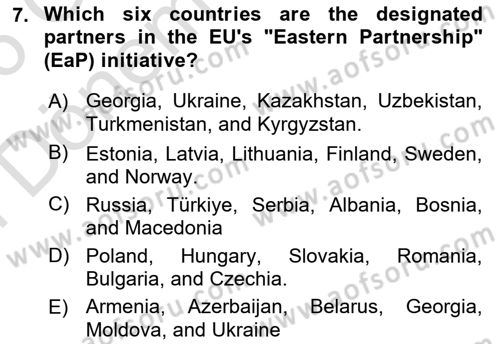 The European Union And Global Politics Dersi 2025 - 2026 Yılı (Final) Dönem Sonu Sınav Soruları 7. Soru