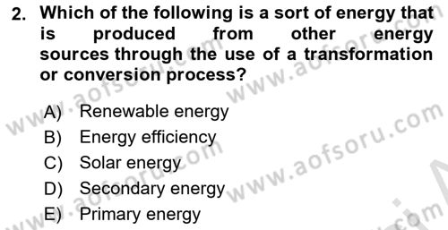 Energy Economics Dersi 2024 - 2025 Yılı (Final) Dönem Sonu Sınav Soruları 2. Soru